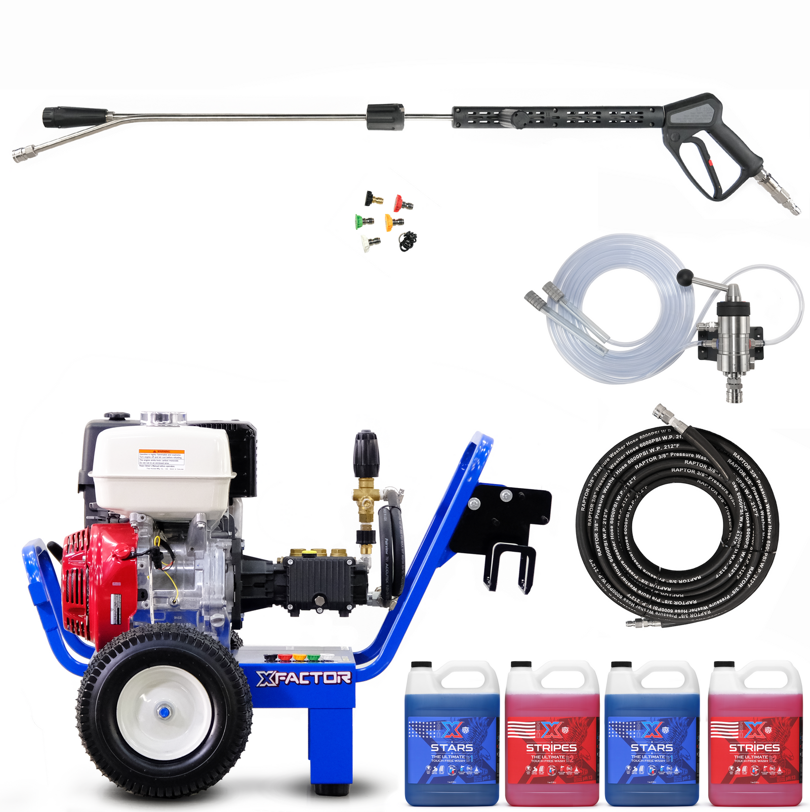 X Factor Portable Gas Power Washer - REAL DEAL TOUCHLESS FOAMING KIT