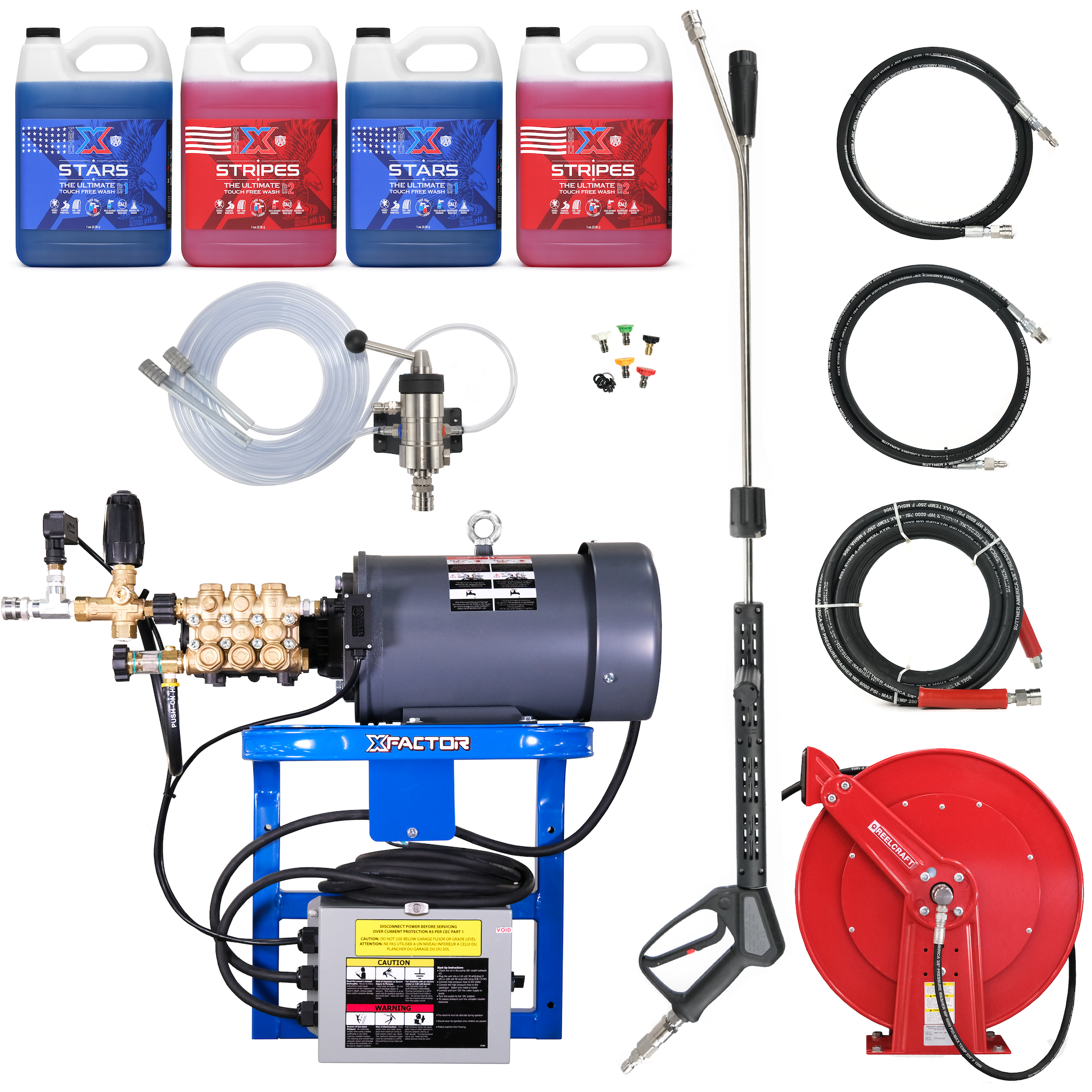 X Factor Complete Wash Bay System: Wall Mounted 220v Electric - REAL DEAL TOUCHLESS FOAMING KIT